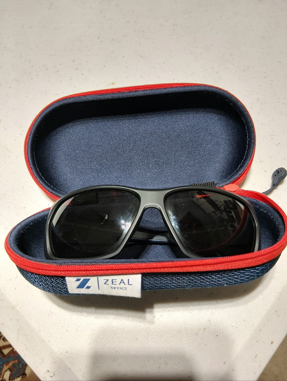 Men’s Polarized Zeal brand Sunglasses - Black Frame, Dark Lenses